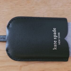 Kate Spade Black Leather Luggage Tag